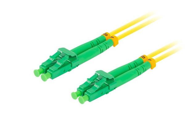 LANBERG optický patch cord SM LC/APC-LC/APC duplex 10m LSZH G657A1 průměr 3mm, barva žlutá  