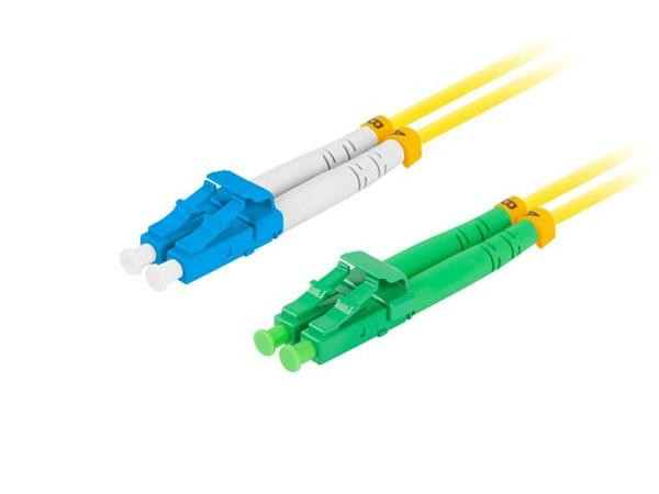 LANBERG optický patch cord SM LC/APC-LC/UPC duplex 2m LSZH G657A1 průměr 3mm, barva žlutá  