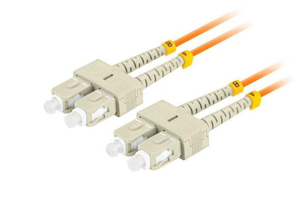 LANBERG optický patch cord MM SC/UPC-SC/UPC duplex 2m LSZH  OM2 50/125 průměr 3mm, barva oranžová  