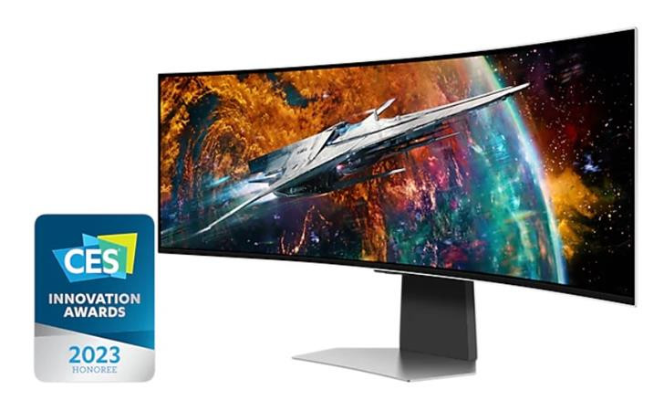 Samsung OLED LCD Odyssey G9 Smart 49" zakřivený/5120x1440/0,03ms/1M:1/250 nits/DP/HDMI/mHDMI/3xUSB/Repro/VESA/stříbrná