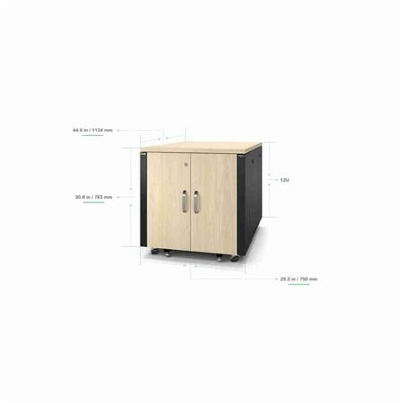 APC NetShelter Soundproof, 12U, Server Rack Enclosure, Maple