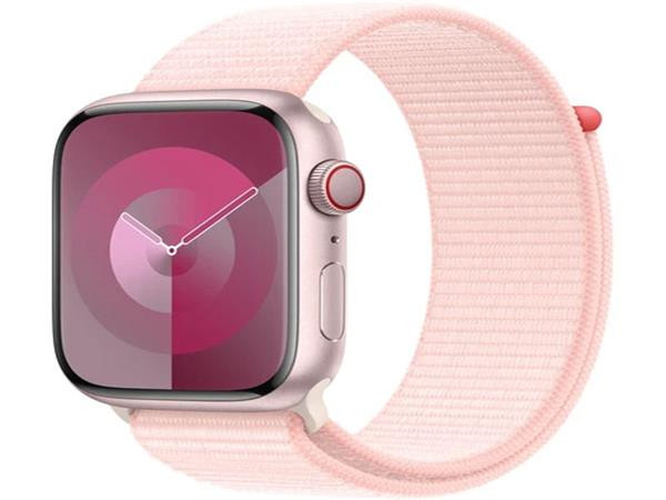 Apple Watch Series 9 Cellular 45mm Růžový hliník se světle růžovým provlékacím řemínkem