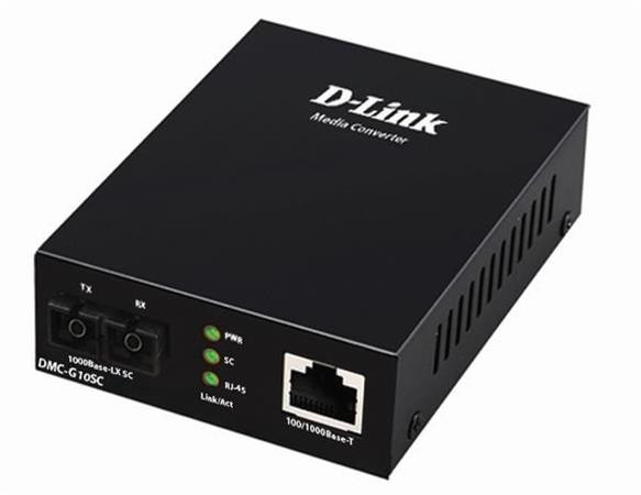 D-Link DMC-G10SC/E 100/1000BaseT to 1000BaseLX (SC) Single-mode Media Converter (10 km) 