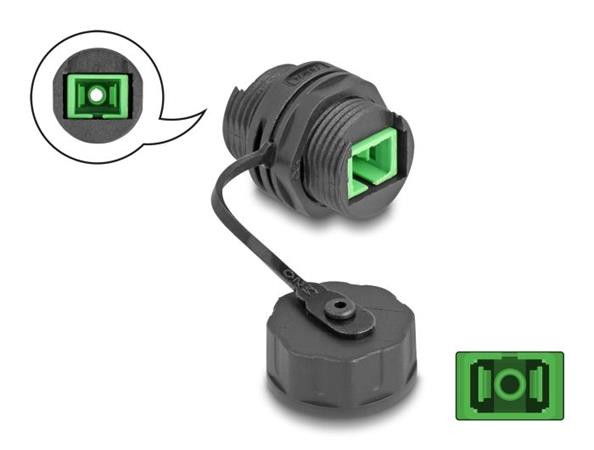 Delock Konektor optických kabelů ze zásuvky SC Simplex na zásuvku SC Simplex, s ochrannou krytkou, vodotěsný