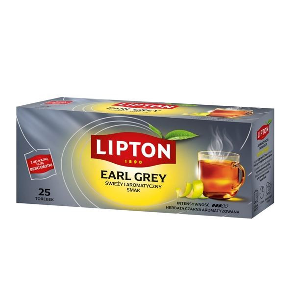 Černý čaj Lipton Earl Grey, 25x 1,5 g