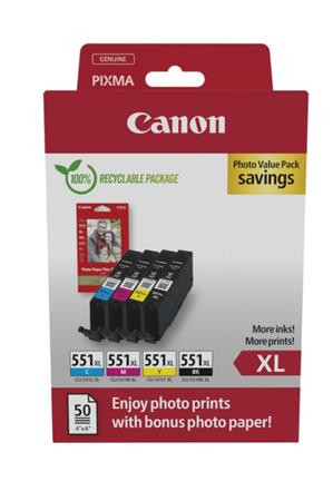 Canon cartridge CLI-551 XL C/M/Y/BK PHOTO VALUE / 4x11ml