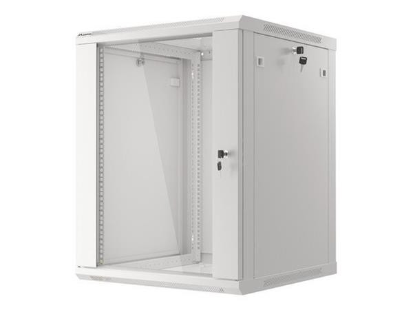 LANBERG Nástěnná jednodílná skříň 19", 15U 600x600 (v rozloženém stavu) šedá (RAL7035)  