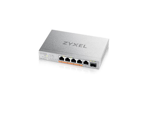 Zyxel XMG-105HP 5 Ports 2,5G + 1 SFP+, 4 ports 70W total PoE++ Desktop MultiGig unmanaged Switch