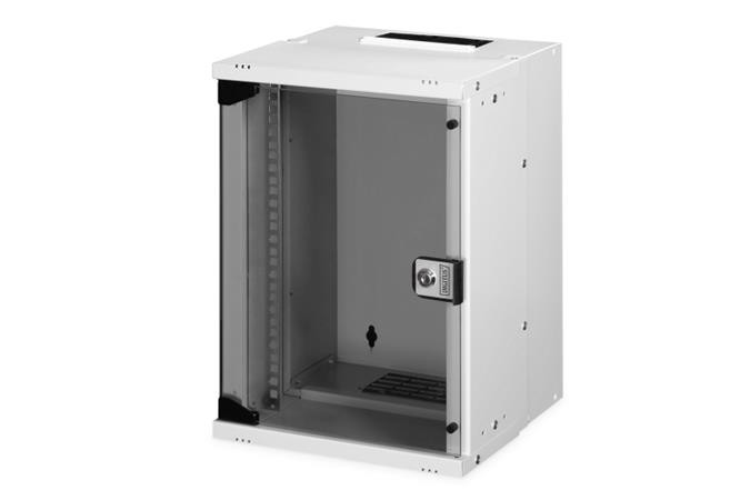 DIGITUS DN-49102 Nástěnná skříň 9U, SOHO PRO, nesmontovaná, 10", 460 x 315 x 300 mm, šedá (RAL 7035)