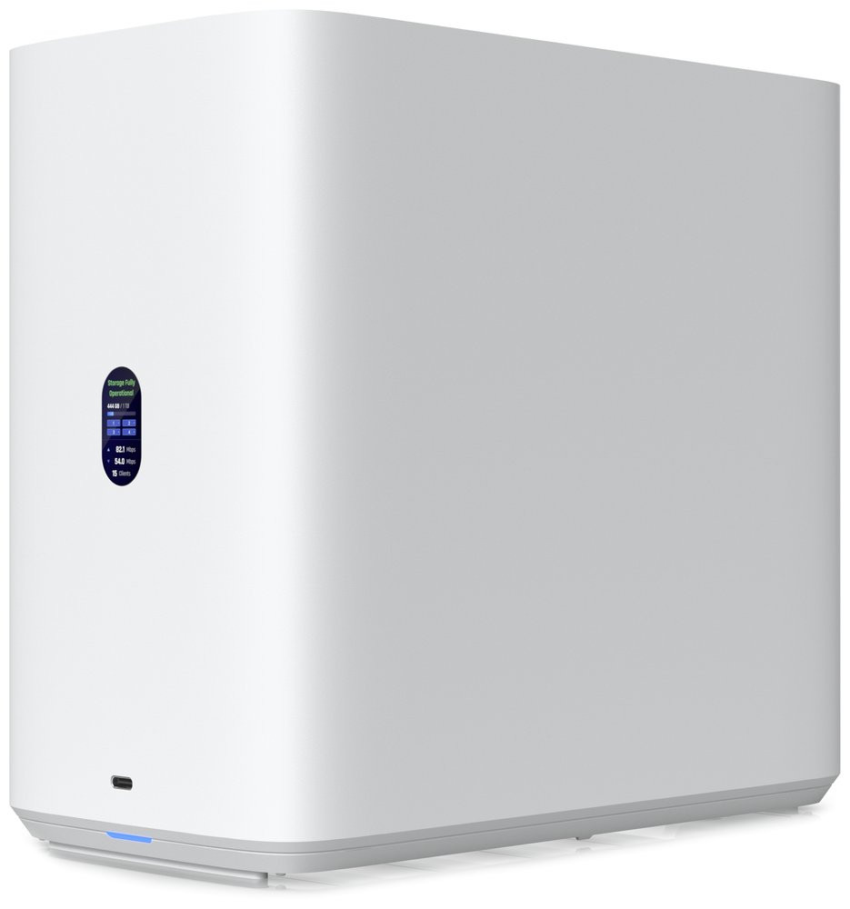 Ubiquiti UniFi UNAS 4 W - NAS server, 4x 3,5" slot HDD, 2x M.2 NVMe SSD slot, RAID, 2.5GbE, 5Gbps USB-C, PoE+++, bílý