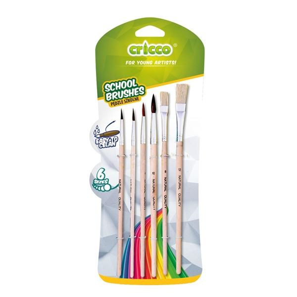 Sada štětců různých velikostí Cricco,6ks, přírodní
