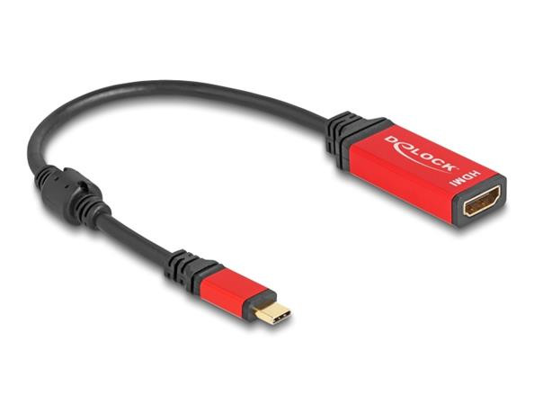 Delock Adaptér USB Type-C™ na HDMI (DP Alt Mód) 8K 60 Hz s funkcí HDR červená