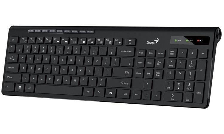 Genius Slimstar 7230 Klávesnice, bezdrátová, 2,4GHz, mini USB přijímač, CZ+SK layout, Copilot klávesa, černá