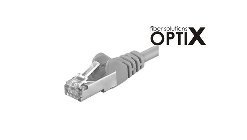 OPTIX S/FTP Patch cord Cat6A, 0,25m šedý