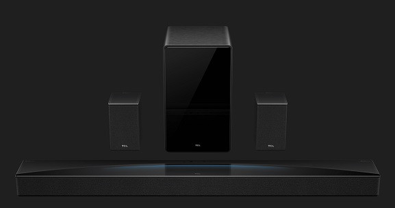 TCL Q85HE SoundBar 7.1.4, výkon 860W, bezdrátový subwoofer, 2x zadní repro, 2x HDMI 2.1, eARC, optika, Bluetooth 5.1,USB