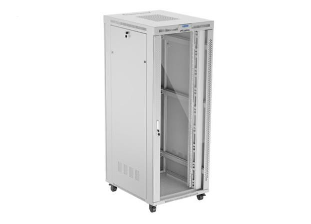 LANBERG Volně stojící skříň 19" 42U/800x1000 LCD skleněné dveře šedá 