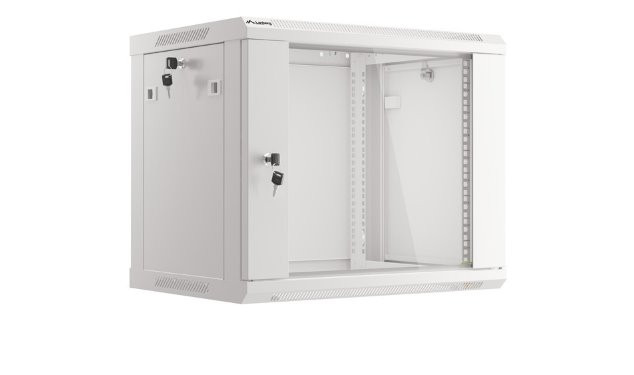 LANBERG Nástěnná jednodílná skříň 19", 9U/600x450 (v rozloženém stavu) V2 šedá (RAL7035)  