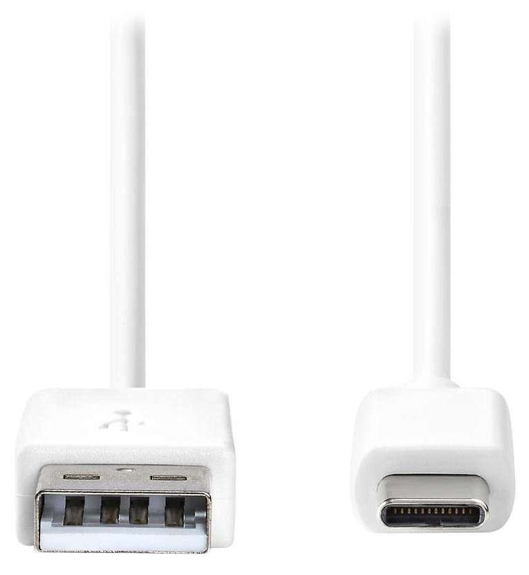 NEDIS kabel USB 2.0/ zástrčka USB-A - zástrčka USB-C/ 15 W/ 480 Mbps/ poniklovaný/ bílý/ bulk/ 1m