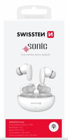 SWISSTEN BLUETOOTH TWS SLUCHÁTKA SONIC BÍLÁ