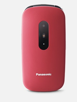 Panasonic KX-TU446EXR mobilní telefon pro seniory -  barevný displej 2,4", véčko, červený