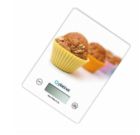 PLATINET kuchyňská váha -  7 kg kapacita,  200x145x20 mm, motiv MUFFIN 