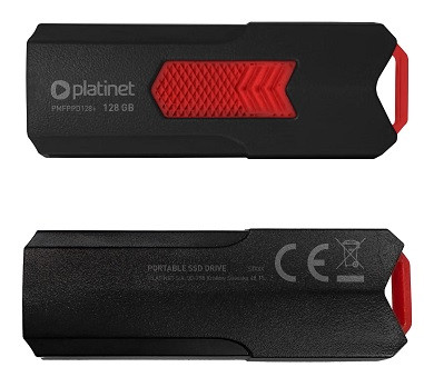 PLATINET přenosný SSD disk  USB 3.2 R/W UP TO 400MB/s 128GB černá
