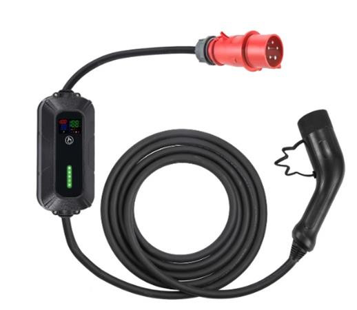 PLATINET přenosná nabíječka do automobilů, EV/PHEV AC TYP 2 11KW CEE 3F16A HOME LINE ČERNÁ s ADAPTÉREM SCHUCKO, 5m