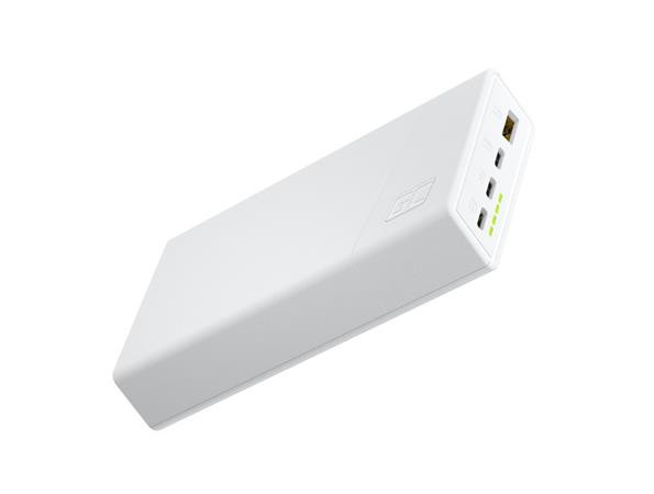 Green Cell GC PowerPlay 20S White Power Bank 20000mAh 22.5W PD USB C with Fast Charging Portable Phone Charger for iPhone 15 14