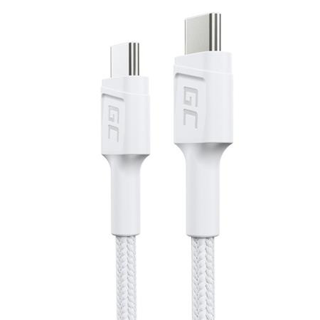 Green Cell PowerStream Cable White USB-C Type C 30cm with fast charging Power Delivery 60W, Ultra Charge, Quick Charge 3