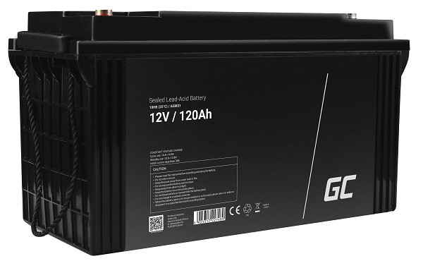Green Cell AGM VRLA 12V 120Ah maintenance-free battery for camper, photovoltaics, solar panels, boats