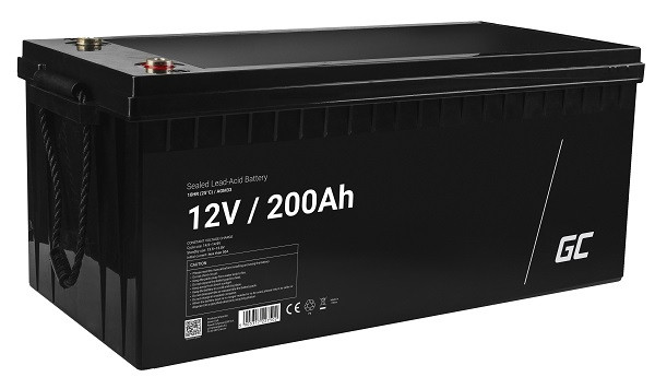 Green Cell AGM VRLA 12V 200Ah maintenance-free battery for camper, photovoltaics, solar panels, boats