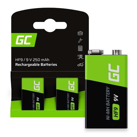 Green Cell  dobíjecí baterie 2x 9V HF9 Ni-MH 250mAh