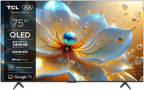 TCL 75T8C SMART TV 75" QLED/4K UHD/Direct LED/144Hz/4xHDMI/USB/LAN/GoogleTV
