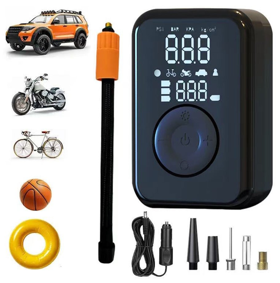 PATONA cestovní mini kompresor do auta, na kolo/ powerbank 4000 mAh/ LED SOS/ USB-A/ USB-C/ LCD