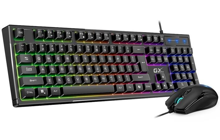Genius GX GAMING Scorpion KM-GX6, Set klávesnice a myši, drátový, CZ+SK layout, USB, Copilot klávesa, RGB podsv., černá
