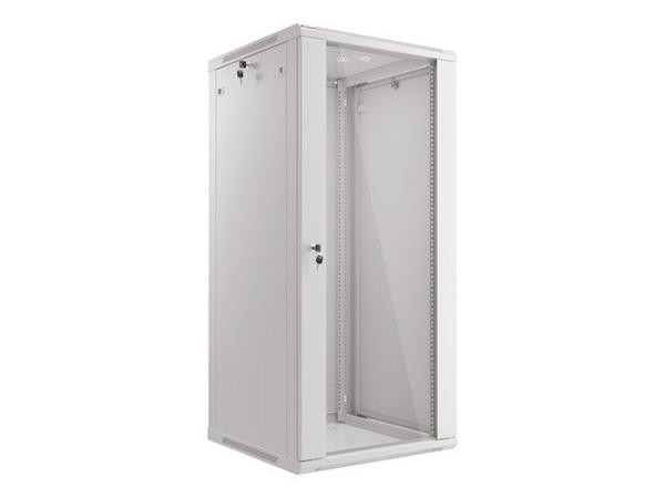 LANBERG RACKOVÁ SKŘÍŇ 19" NÁSTĚNNÁ 27U/600X600 (v rozloženém stavu) S PROSKLENÝMI DVEŘMI ŠEDÁ  V2