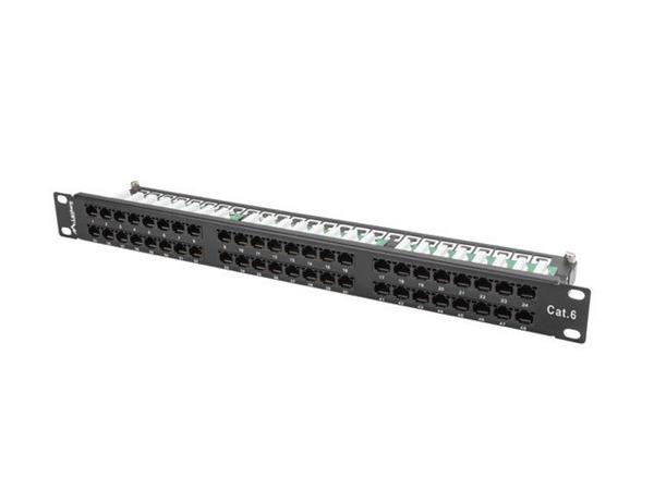 LANBERG PATCH PANEL 48 PORTŮ 1U 19" CAT.6 UTP ČERNÝ 