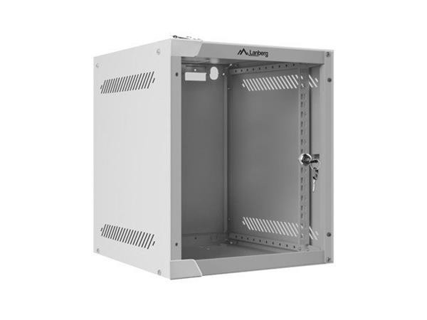 LANBERG RACKOVÁ SKŘÍŇ 10" NÁSTĚNNÁ 6U/280X310 (v rozloženém stavu) S PROSKLENÝMI DVEŘMI ŠEDÁ 
