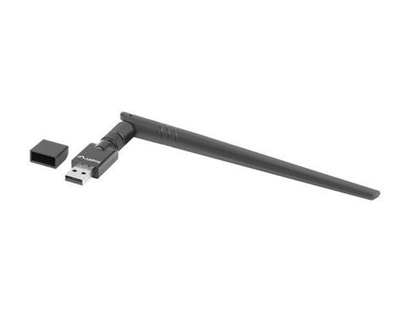 LANBERG USB ADAPTÉR BEZDRÁTOVÁ SÍŤOVÁ KARTA  NC-0300-WIE N300 1X INTERNÍ + 1X EXTERNÍ ANTÉNA
