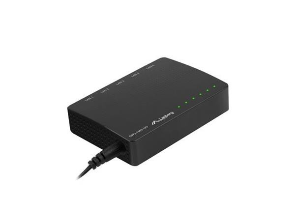 LANBERG SWITCH  DSP2-1005-12V 5X 1GB/S UNMANAGED GIGABIT ETHERNET DESKTOP 12V