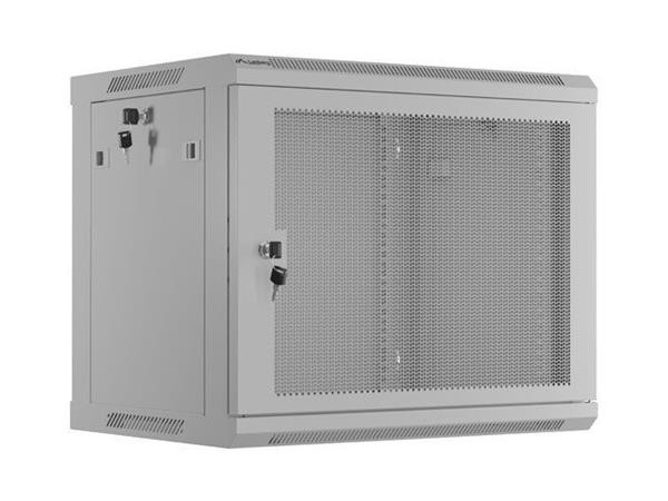 LANBERG 19" RACKOVÁ SKŘÍŇ PRO MONTÁŽ NA STĚNU 9U/600X450 S PERFOROVANÝMI DVEŘMI ŠEDÁ  (PLOCHÉ BALENÍ)