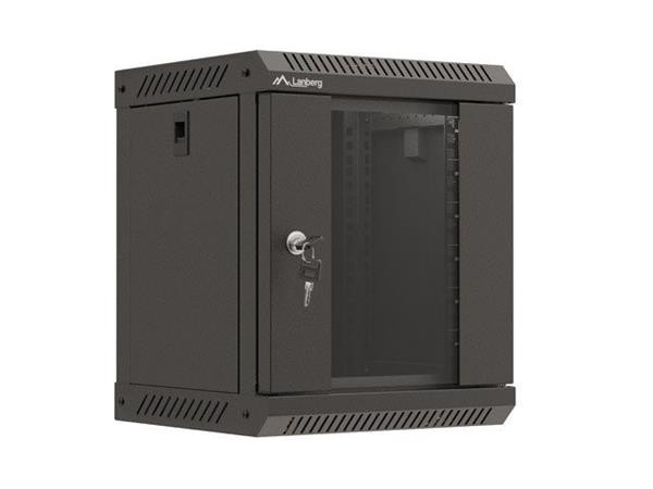 LANBERG RACKOVÁ SKŘÍŇ 10" PRO MONTÁŽ NA STĚNU 6U/300X300 (v rozloženém stavu) S PROSKLENÝMI DVEŘMI ČERNÁ 