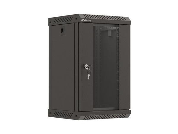 LANBERG RACKOVÁ SKŘÍŇ 10" NÁSTĚNNÁ 9U/300X300 (v rozloženém stavu) S PROSKLENÝMI DVEŘMI ČERNÁ 