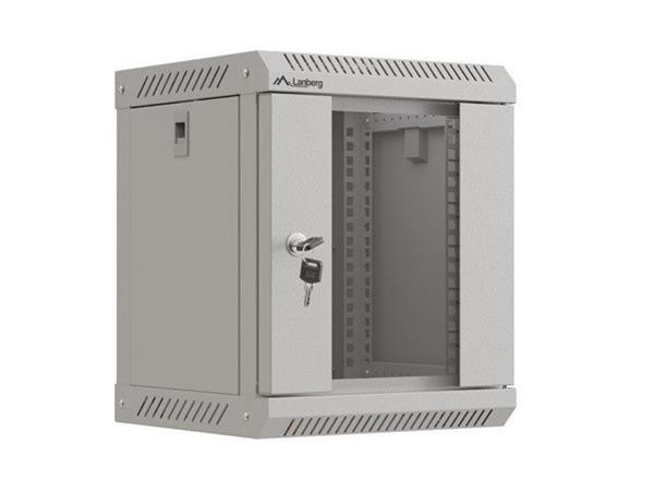 LANBERG RACKOVÁ SKŘÍŇ 10" NÁSTĚNNÁ 6U/300X300 (v rozloženém stavu) S PROSKLENÝMI DVEŘMI ŠEDÁ 