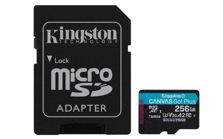 KINGSTON 256GB microSDXC Canvas Go Plus Gen4 200MB/s A2 U3 V30 Card + Adapter