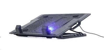 Gembird Podstavec pod notebook NBS-1F17T-01, pro notebooky do 17", 125m větrák, LED, černý