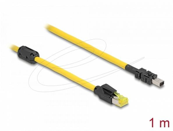 Delock Kabel ze zástrčky RJ45 Cat.6 na zástrčku Mini I/O 8 pin D-shape type 2, 1 m, žlutý