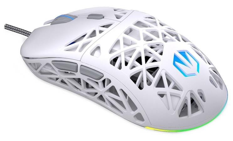 Endorfy LIV Myš, herní, drátová, optická, až 12000DPI, senzor PAW3311, 6 tlačítek, Kailh GM 4.0, ARGB podsvícení, bílá