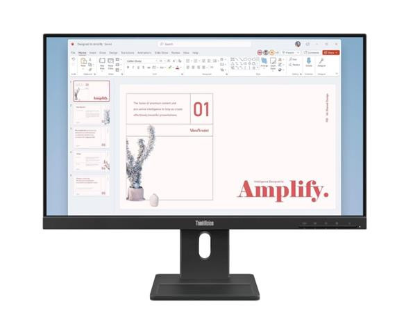 Lenovo LCD E24-40 23,8" FHD IPS/16:9/1920x1080/6ms/250nit/1300:1/HDMI/DP/VGA/Repro/VESA/Pivot/černá