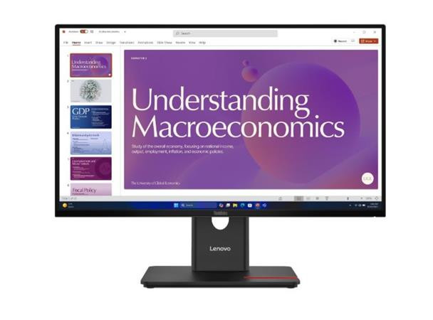 Lenovo LCD T24d-40 23,8"FHD IPS/6ms/250nits/1500:1/Repro/HDMI/2xDP/3xUSB-C/3xUSB/RJ45/Pivot/VESA/černá
